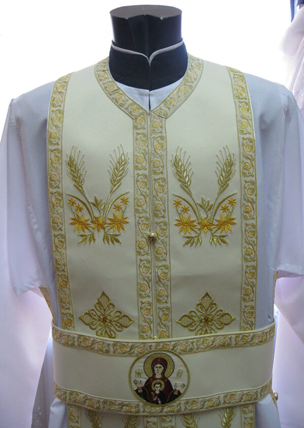 Veșmânt arhieresc brodat - Model Spic + Trandafir - imagine 6